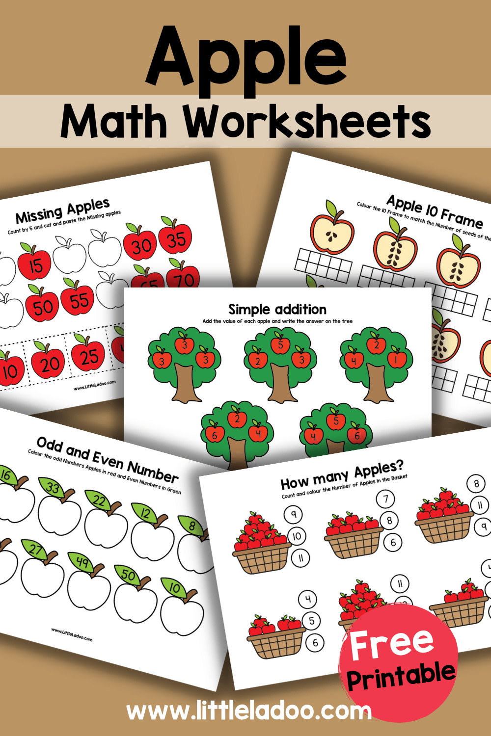 Apple Math Worksheets Free Printable 