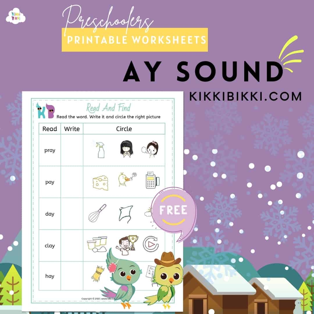 Ay Words Kindergarten Worksheet Free Phonics Printable