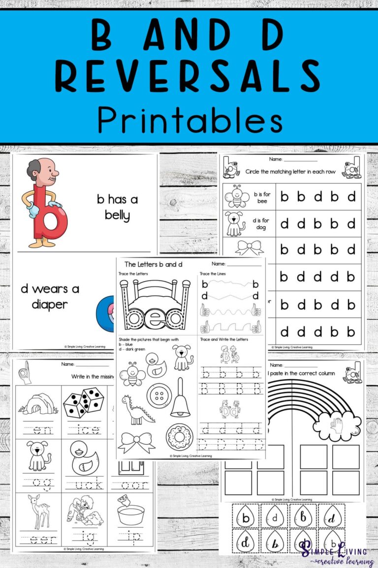 B And D Reversal Printables Simple Living Creative Learning