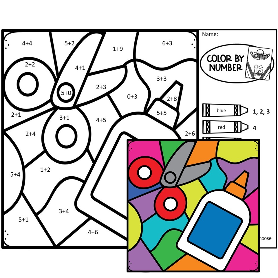 Kindergarten Math Worksheets Addition Color Kindergarten Math Worksheets Addition Color