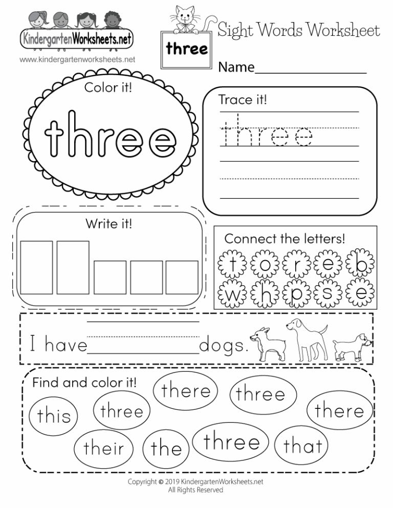 Basic Sight Words Worksheet Free Printable Digital U0026 PDF