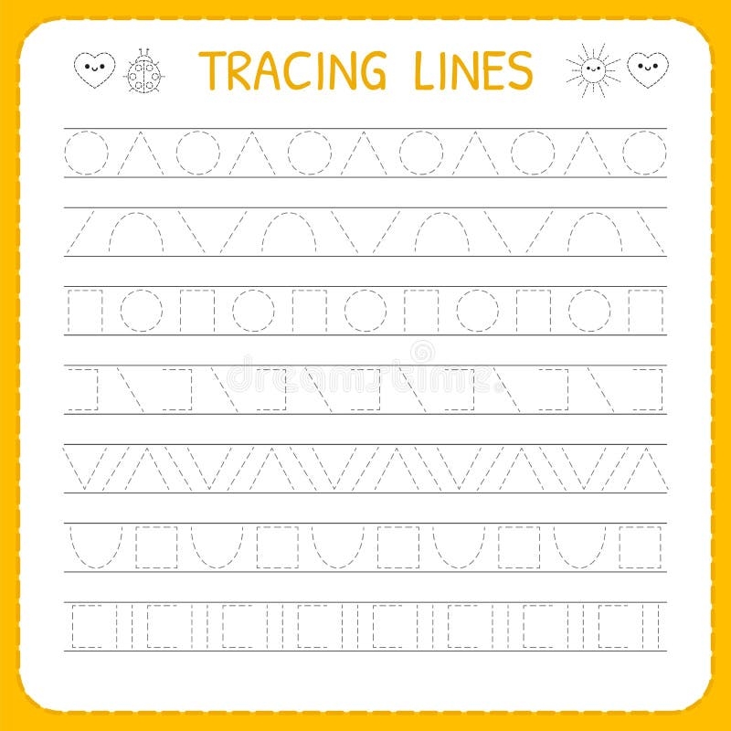 Basic Writing Trace Line Worksheet For Kids Working Pages For 
