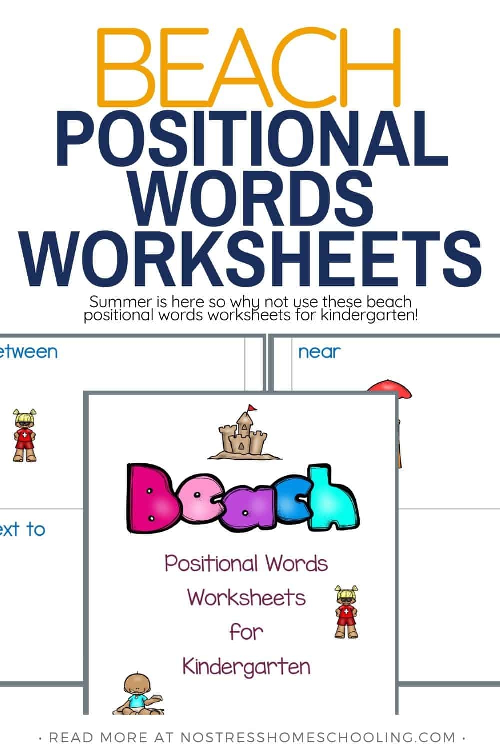 Printable Kindergarten Positional Words Worksheets