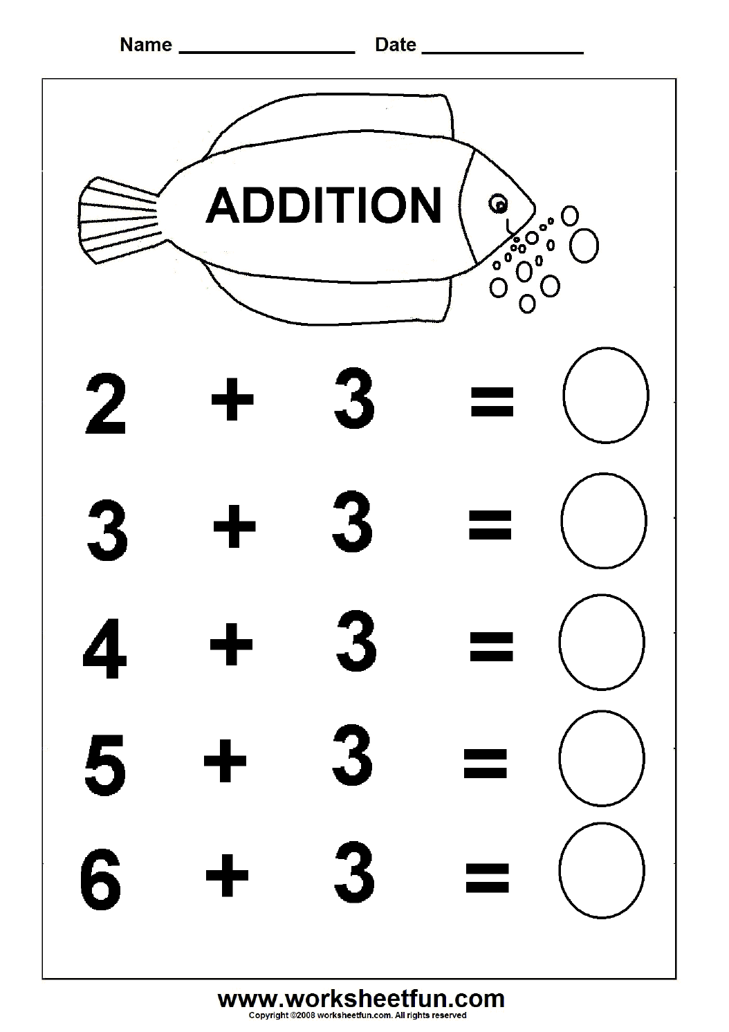 Beginner Addition 6 Kindergarten Addition Worksheets FREE Worksheets Library