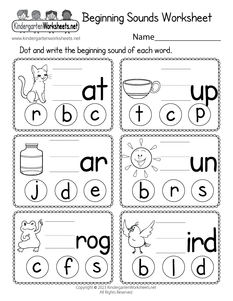 Free Kindergarten Printable Worksheets Pdf