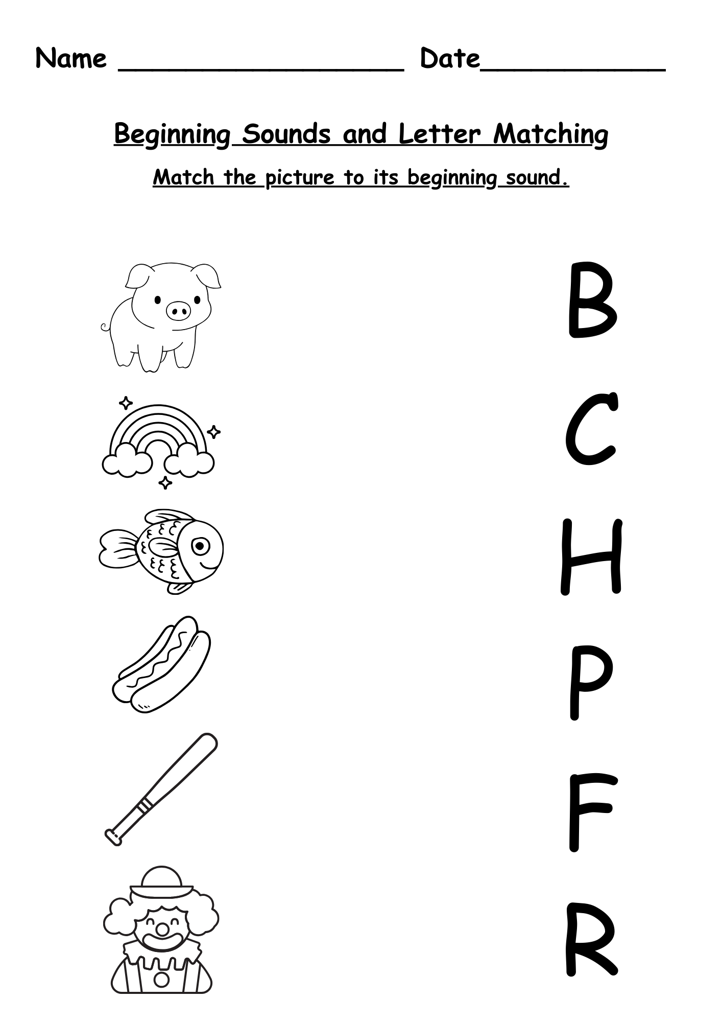 Printable Beginning Sound Worksheets For Kindergarten