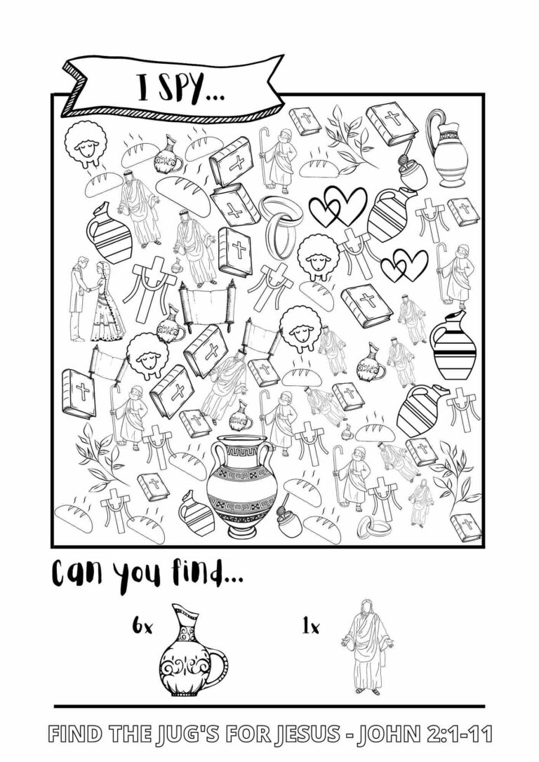 Bible Themed I SPY Printable Activity Sheets PDF Download Free 