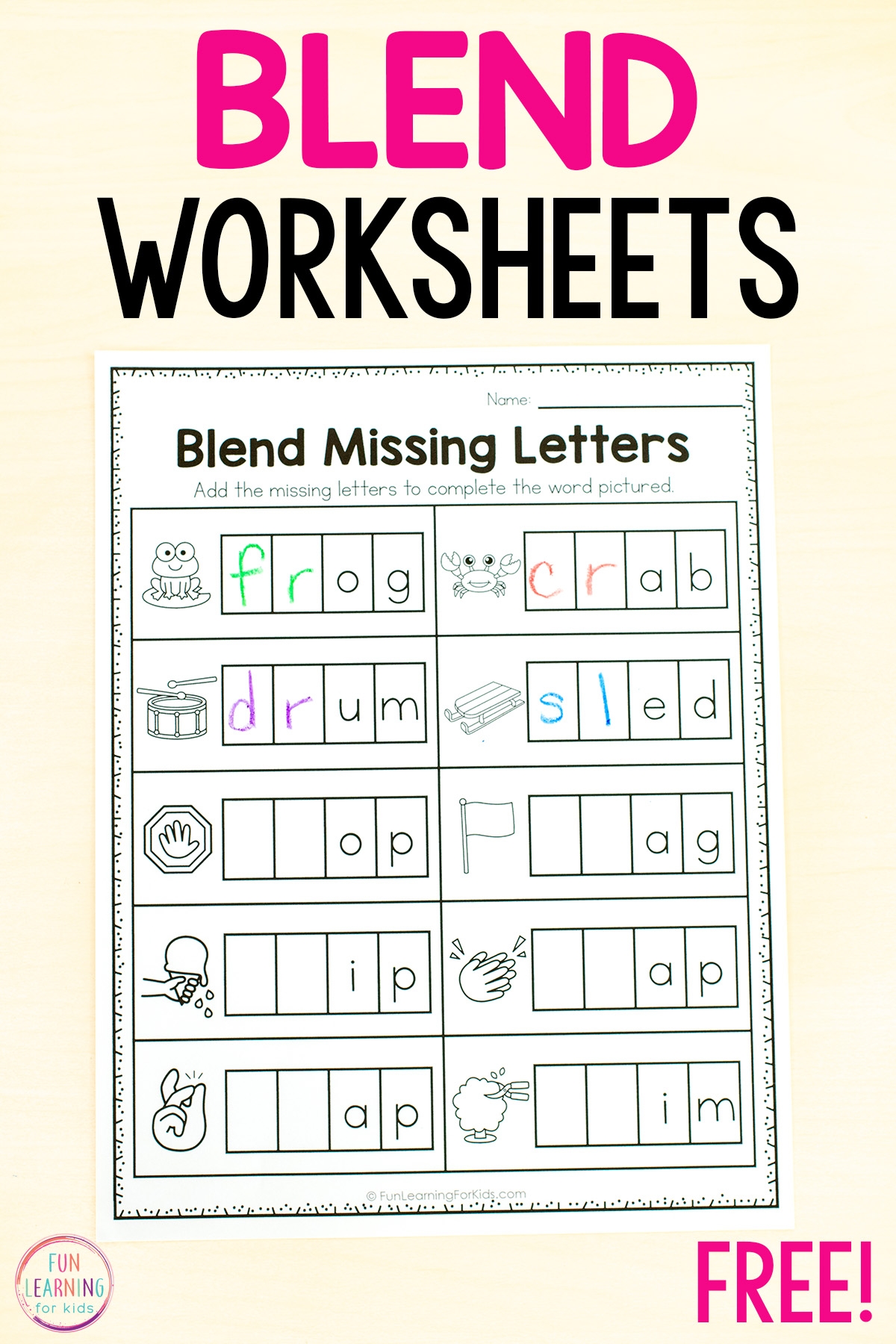 Blend Words Missing Sound Worksheets For Phonics Practice Blend Words Missing Sound Worksheets For Phonics Practice