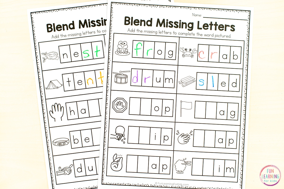 Word Blending Worksheets For Kindergarten Word Blending Worksheets For Kindergarten