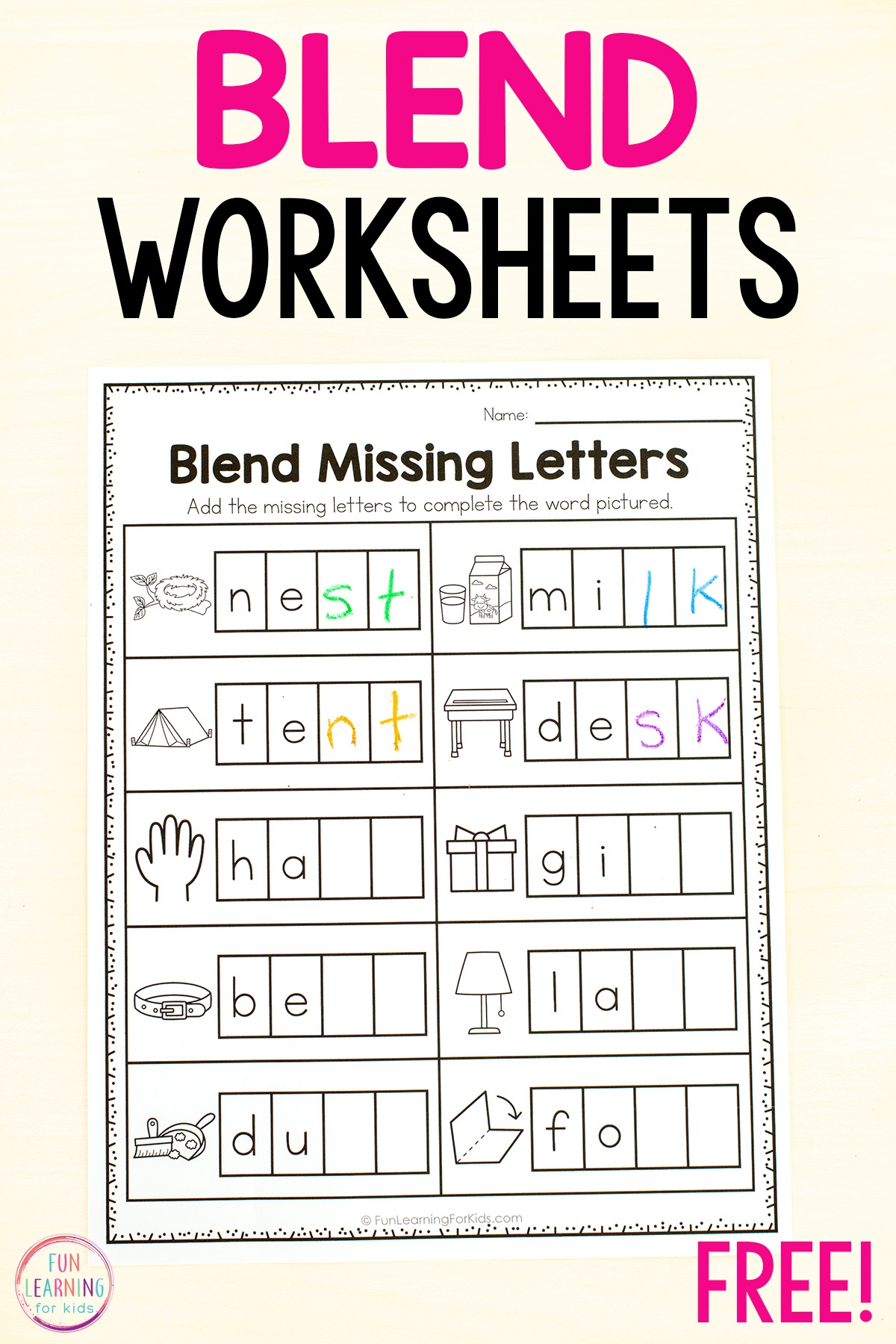 Blend Words Missing Sound Worksheets For Phonics Practice Blend Words Missing Sound Worksheets For Phonics Practice