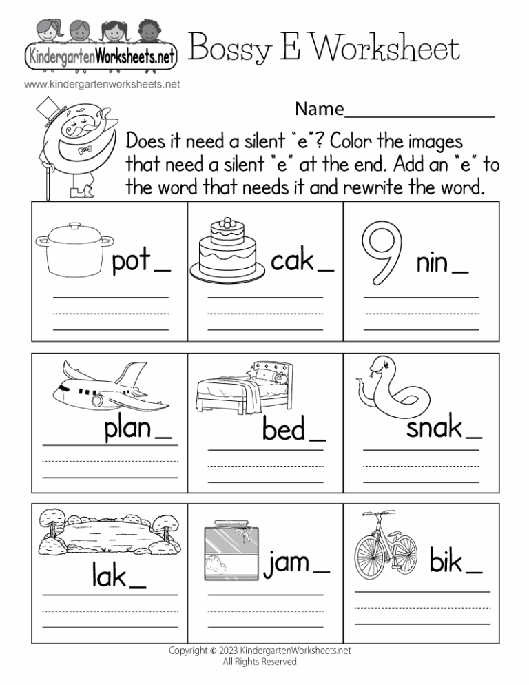 Bossy E Worksheet Free Printable Digital U0026 PDF