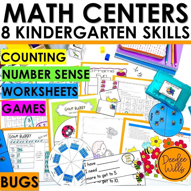 Bugs Kindergarten Math Centers Games And Activities Mrs Wills 