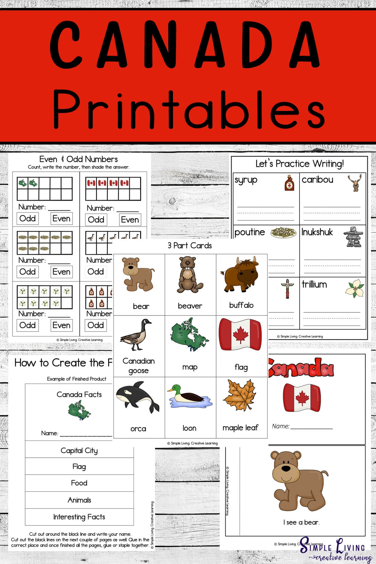 Free Canada Worksheets For Kindergarten