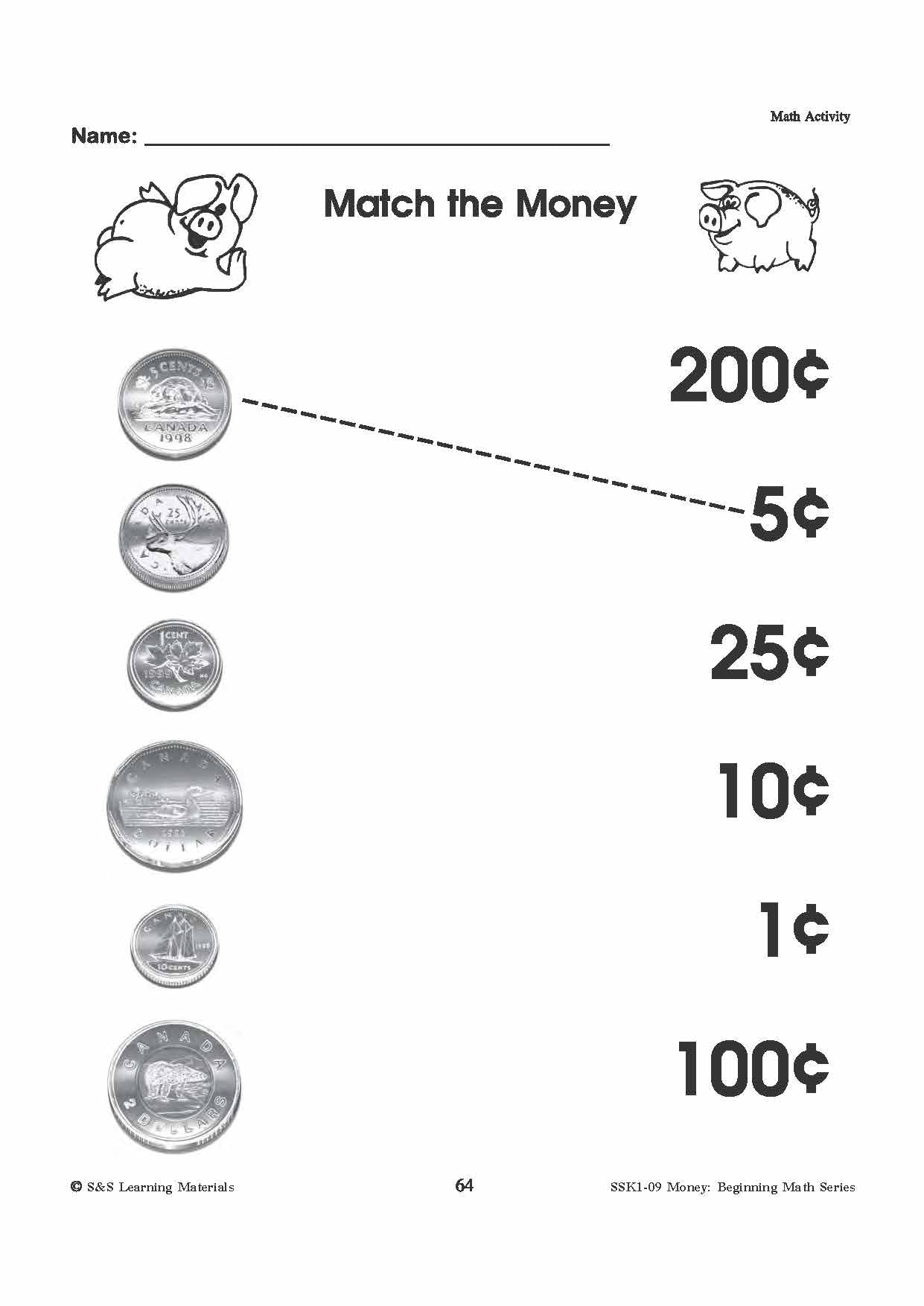 Canadian Money Math Worksheets Grades 1 3 Worksheets Library