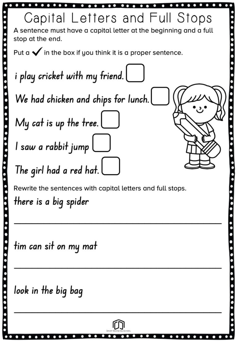 Capitalization And Punctuation Worksheets