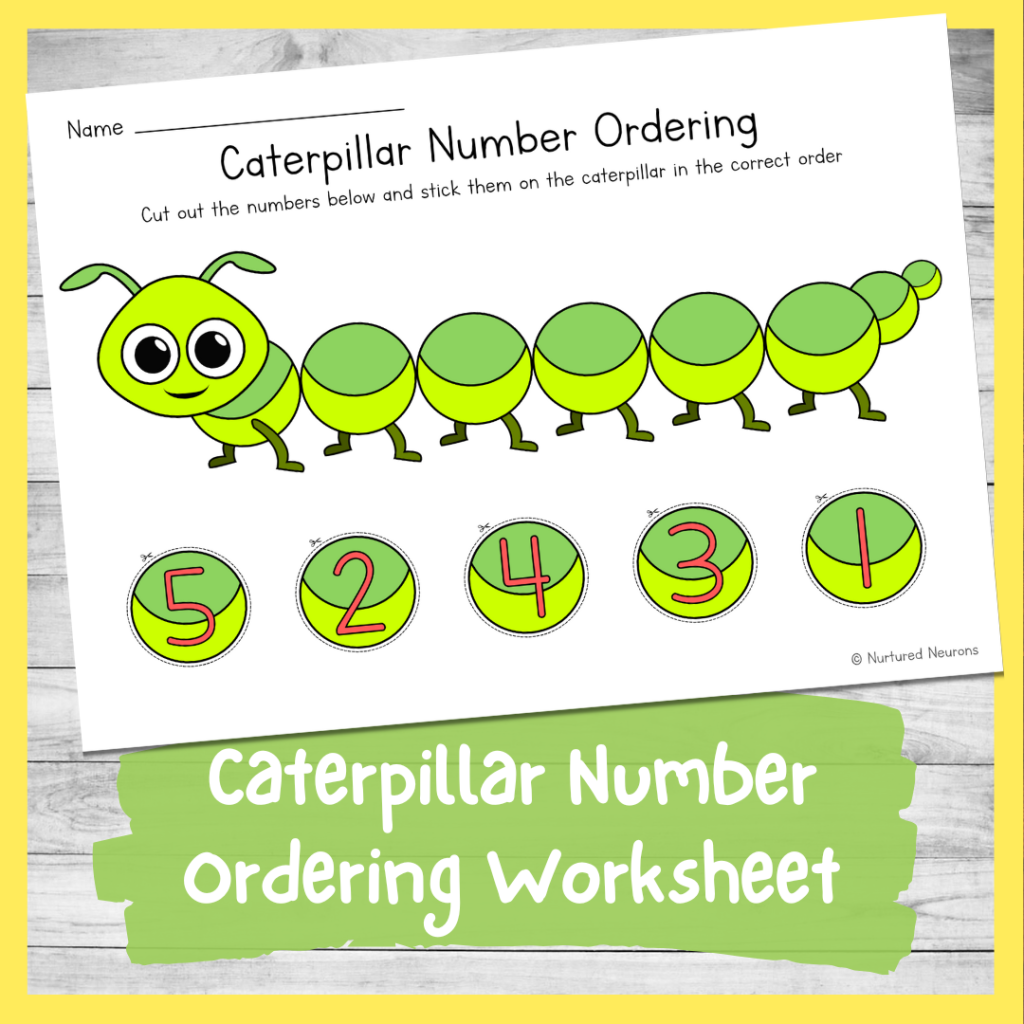 Caterpillar Number Ordering Worksheet 1 5 Cut And Stick 