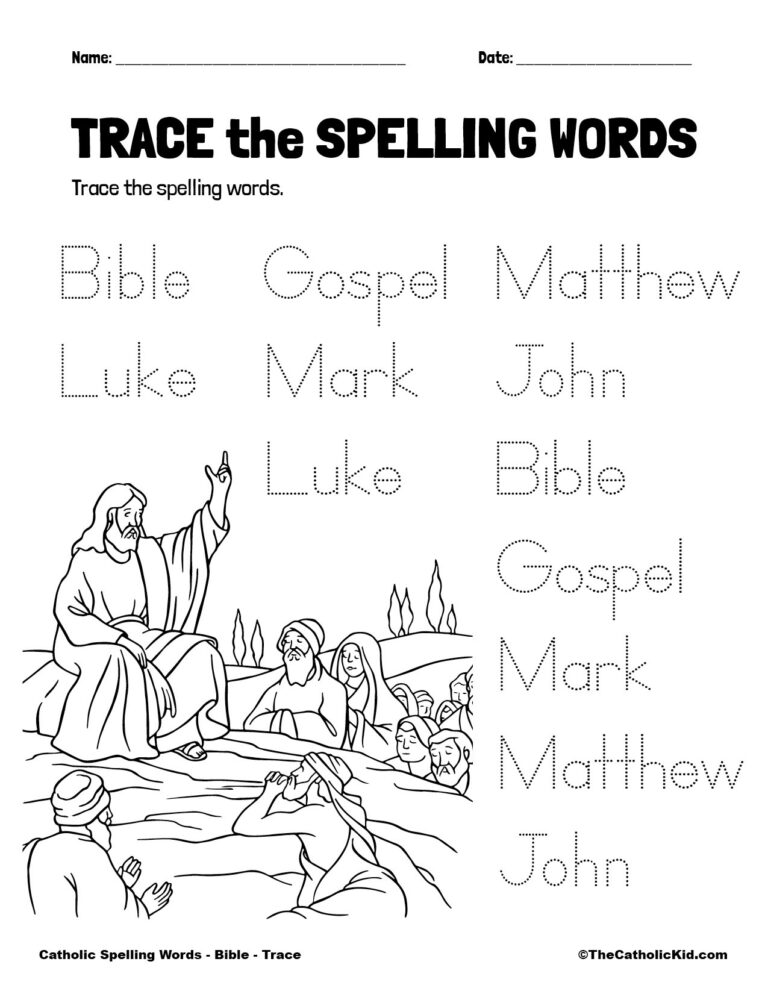 Catholic Spelling U0026 Vocabulary Words Bible Worksheets 