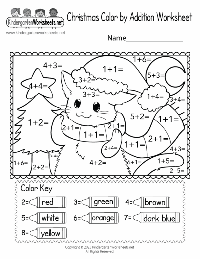 Christmas Color By Addition Worksheet Free Printable Digital U0026 PDF