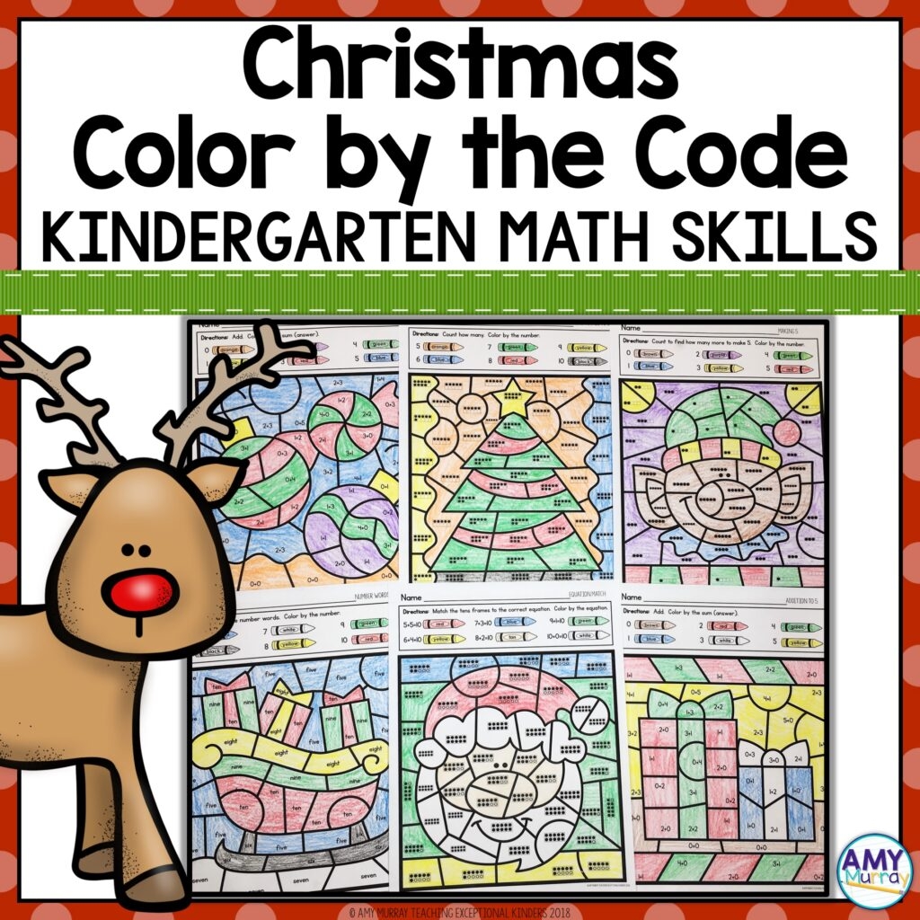 Christmas Math Worksheet For Kindergarten