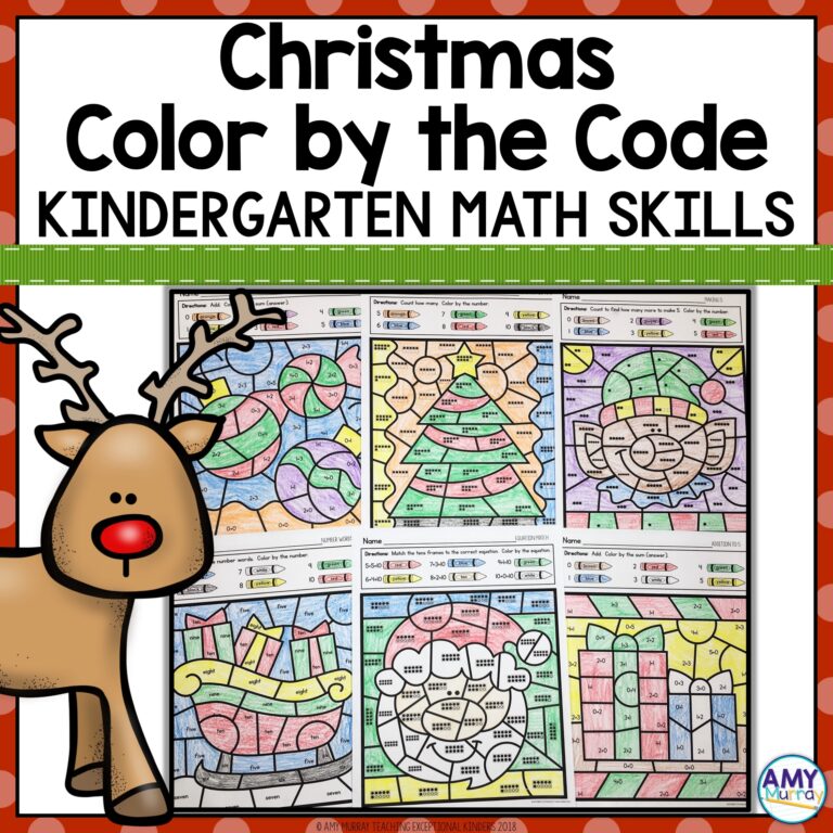 Christmas Color By Number Kindergarten Math Worksheets Teaching Exceptional Kinders