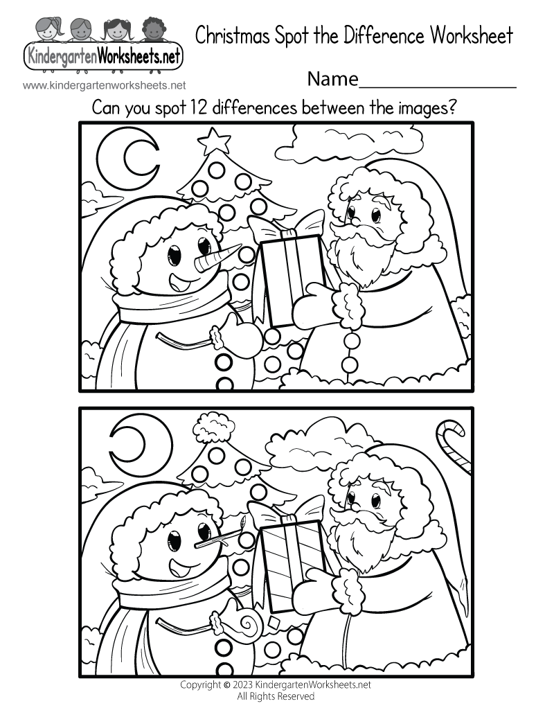 Christmas Spot The Difference Worksheet Free Printable Digital U0026 PDF