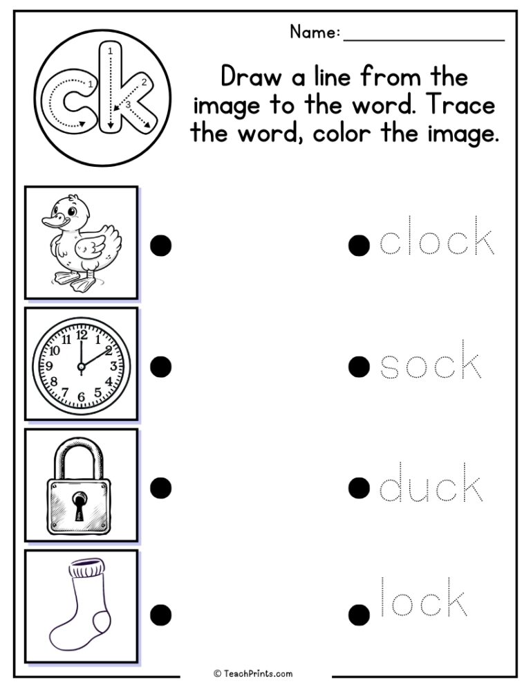 Ck Worksheets Free PDF Printables Teach Prints