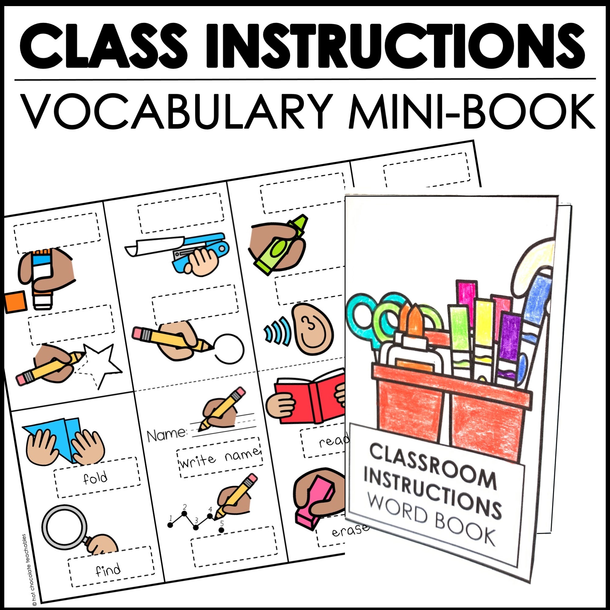 Classroom Instructions Mini Word Book Template ESL Picture Dictionary Activity Made By Teachers