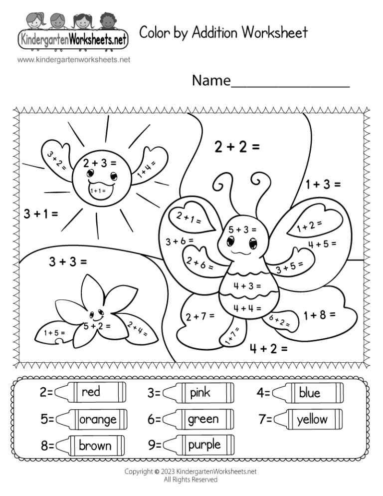 Color By Addition Worksheet Free Printable Digital U0026 PDF