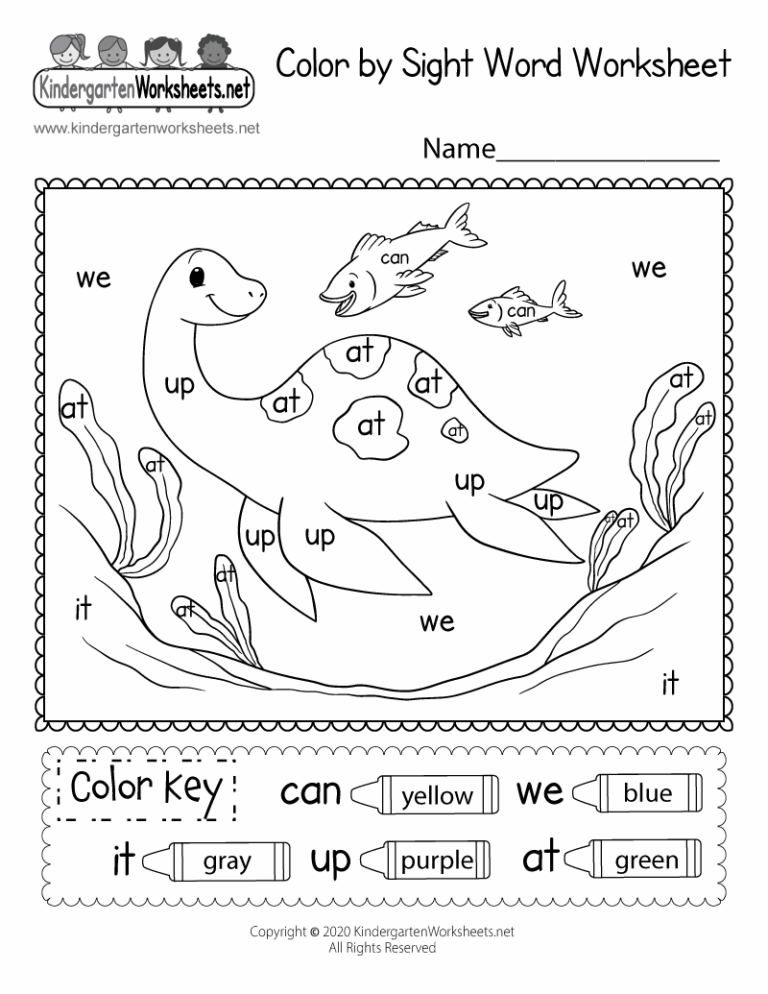 Color By Sight Word Worksheet Free Printable Digital U0026 PDF