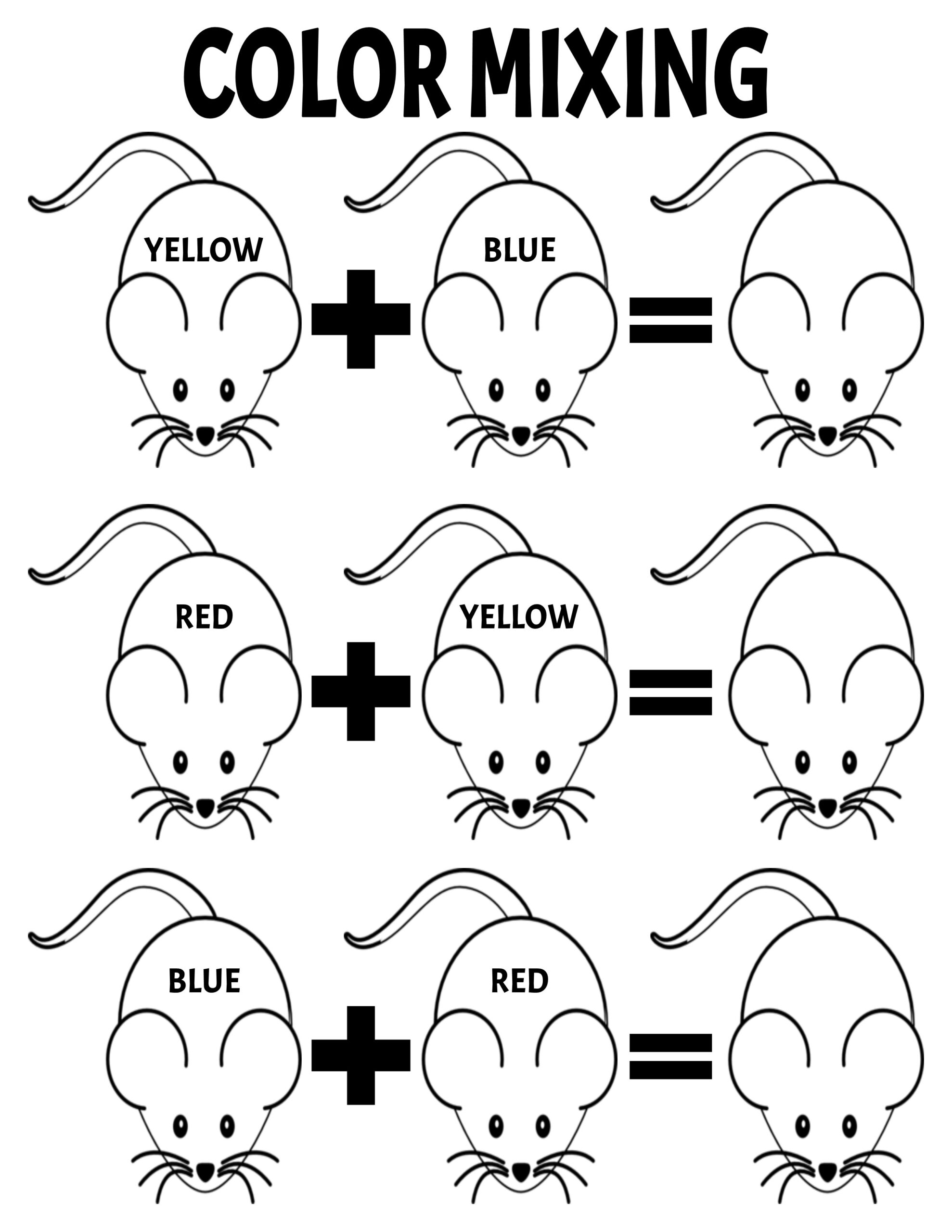 Color Mixing Worksheet Del Norte Child Care Council