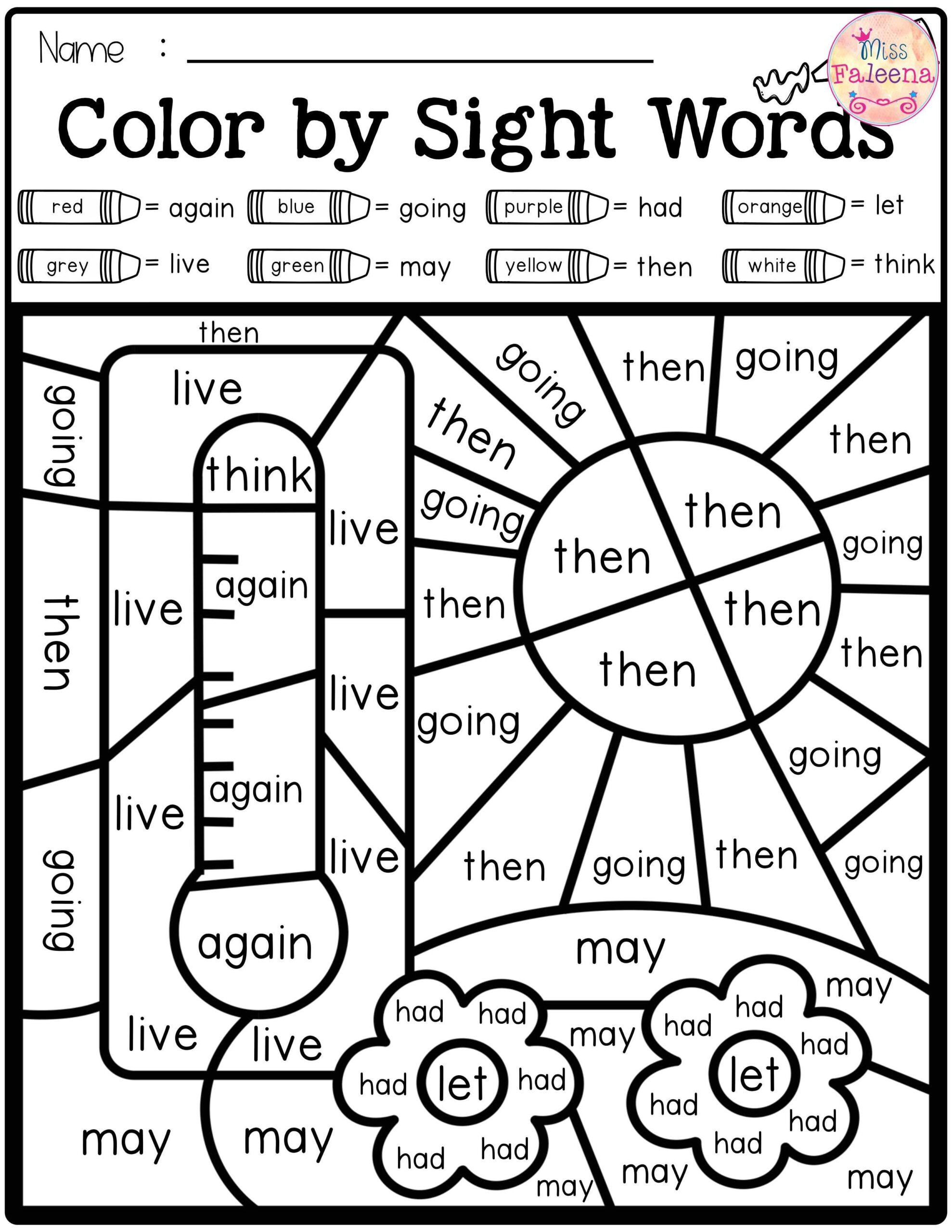 Color Word Worksheet For Kids Fun Learning Activities