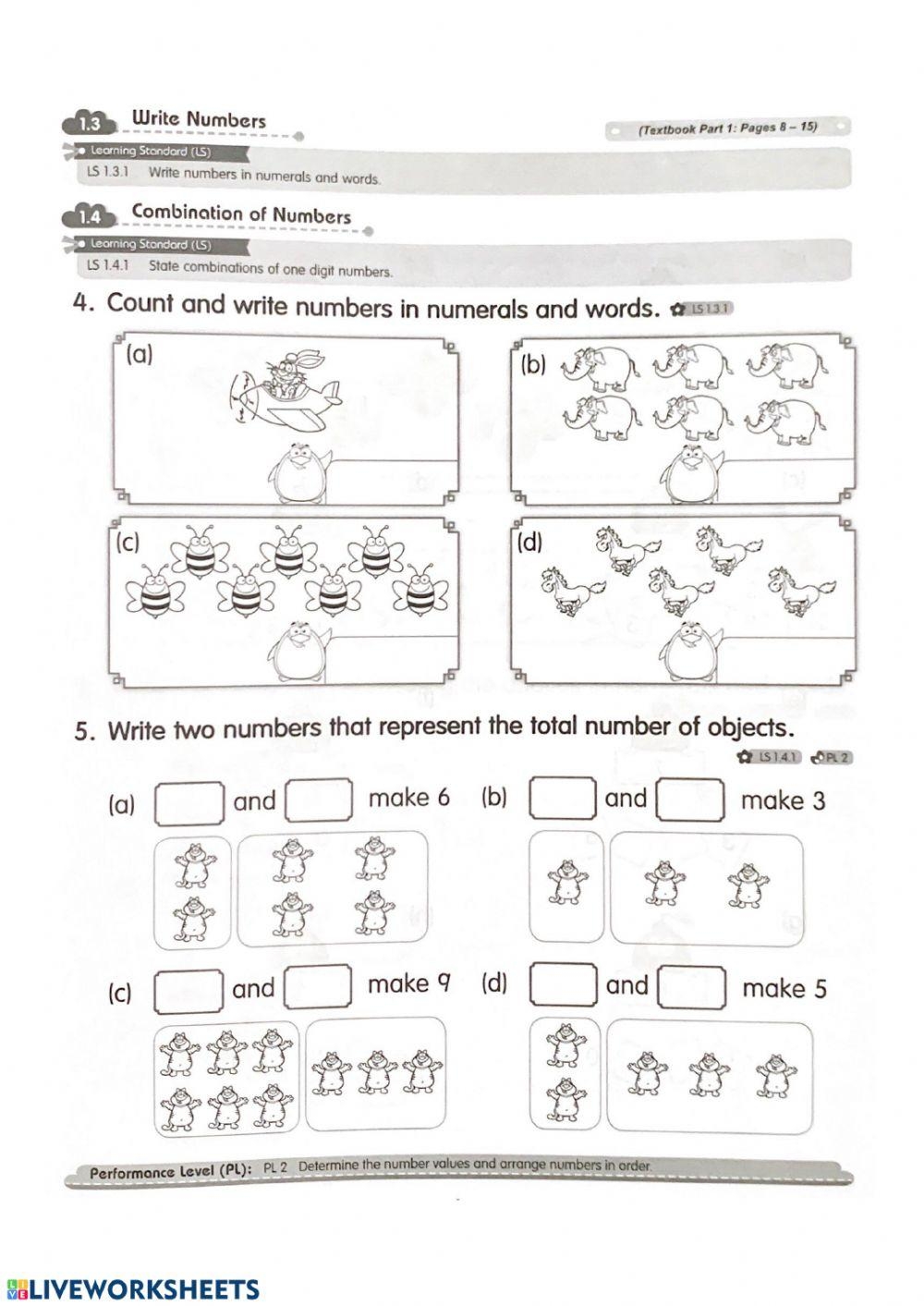 Kindergarten Math Worksheet Combination Kindergarten Math Worksheet Combination