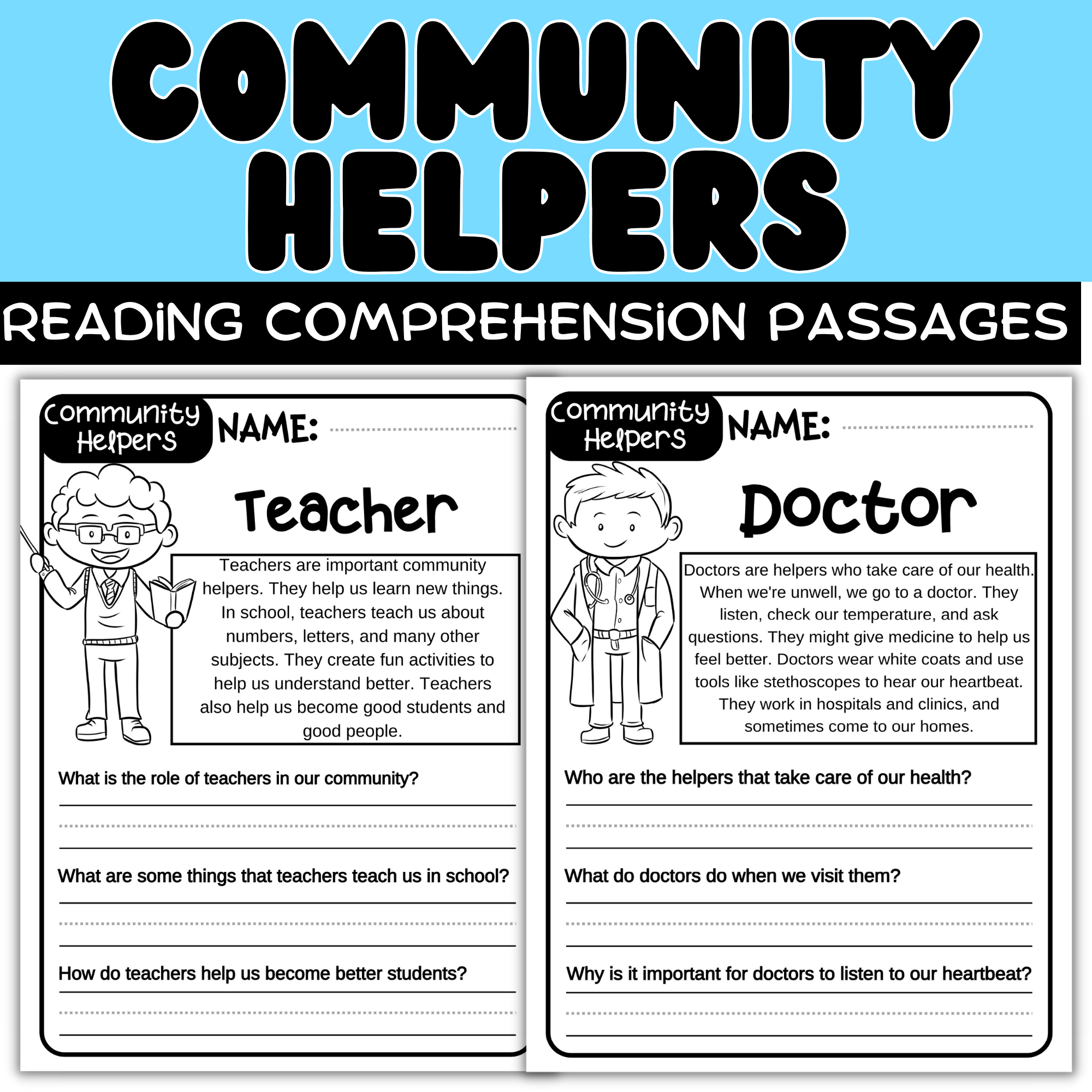 Social Studies Kindergarten Neighborhood Printable Worksheet