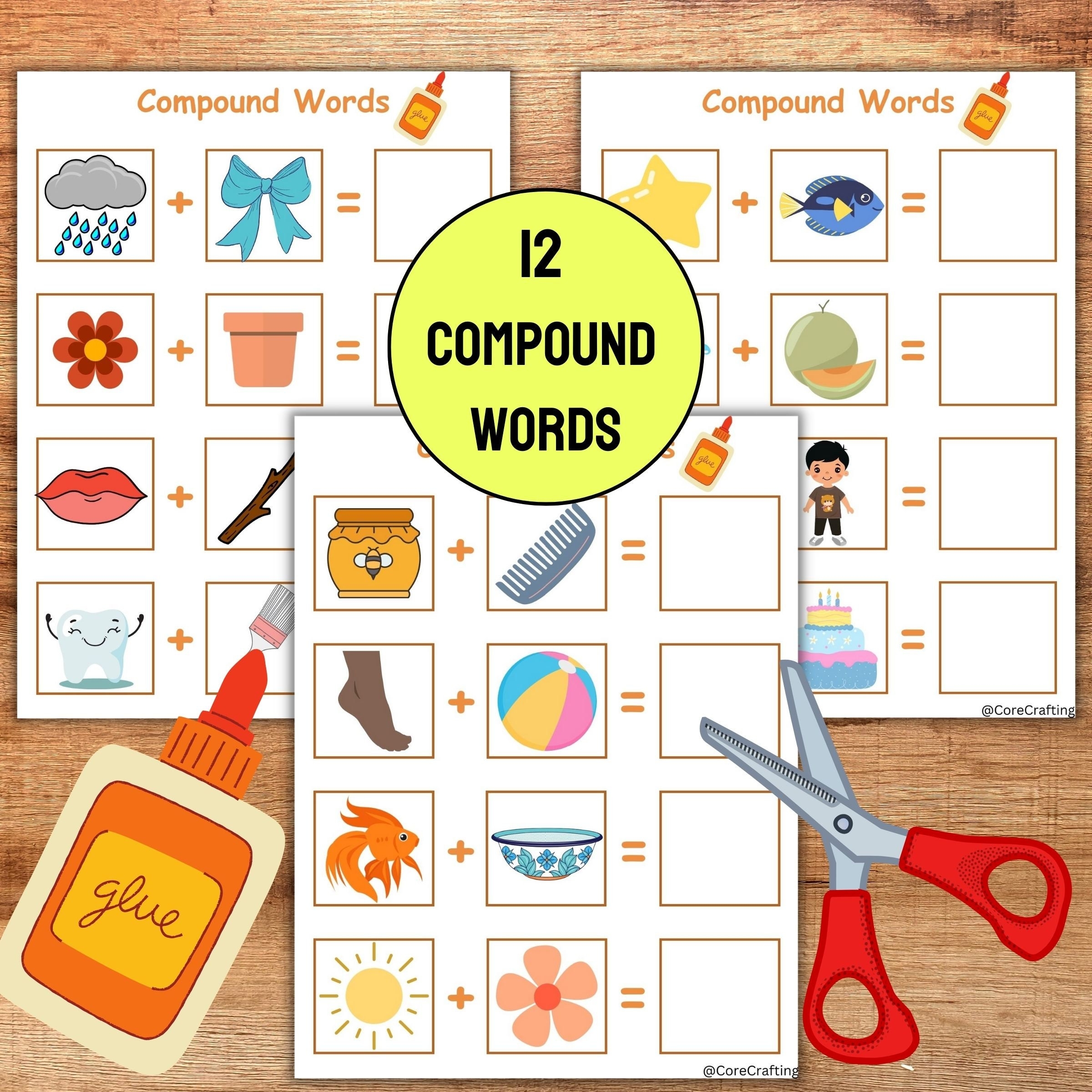 Compound Words Worksheet For Kindergarten