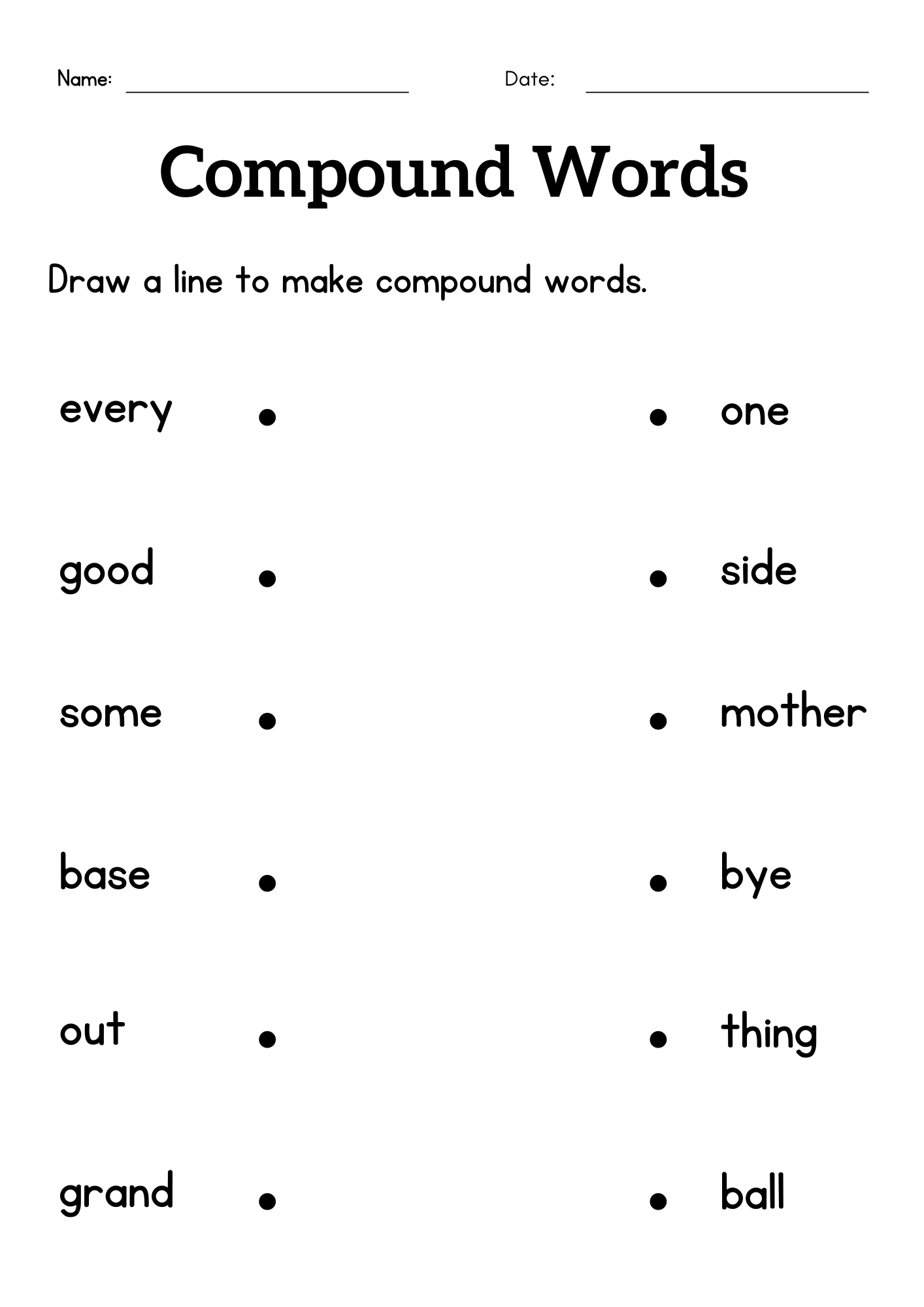Compound Word Worksheets Kindergarten