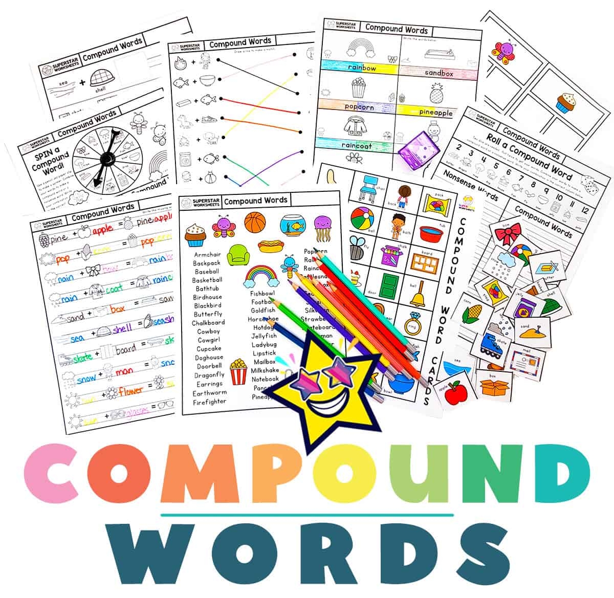 Compoun Words Worksheets For Kindergarten