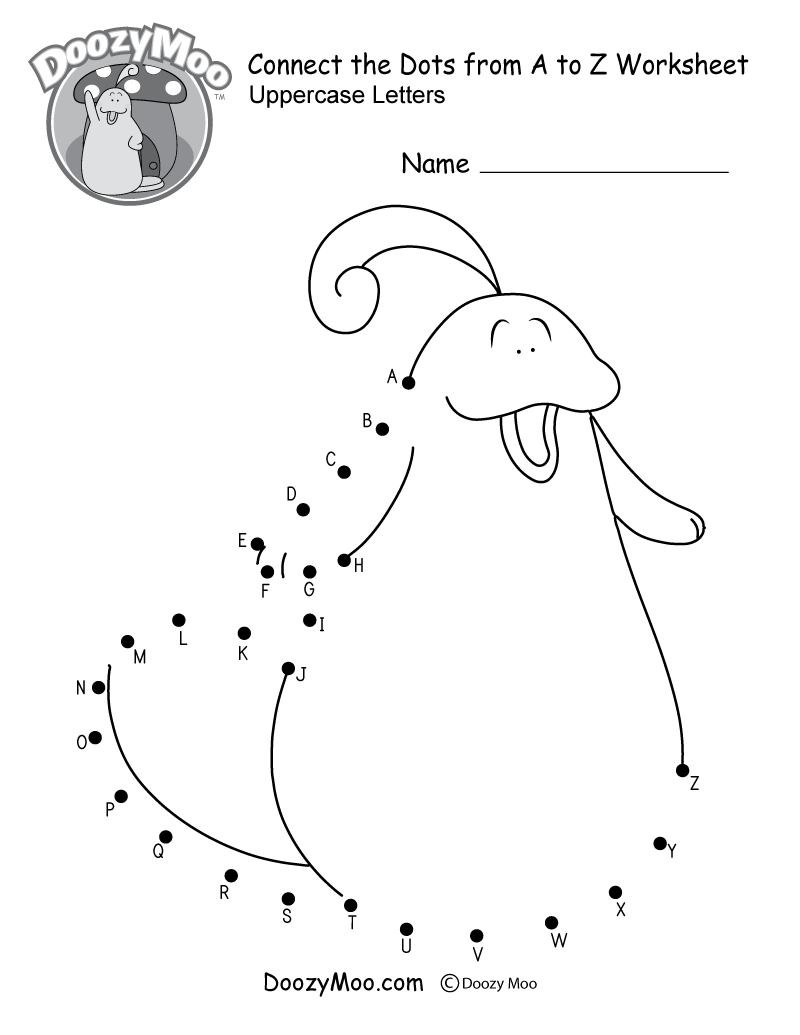 Connect The Dots From A To Z Worksheet Free Printable Doozy Moo Connect The Dots From A To Z Worksheet Free Printable Doozy Moo