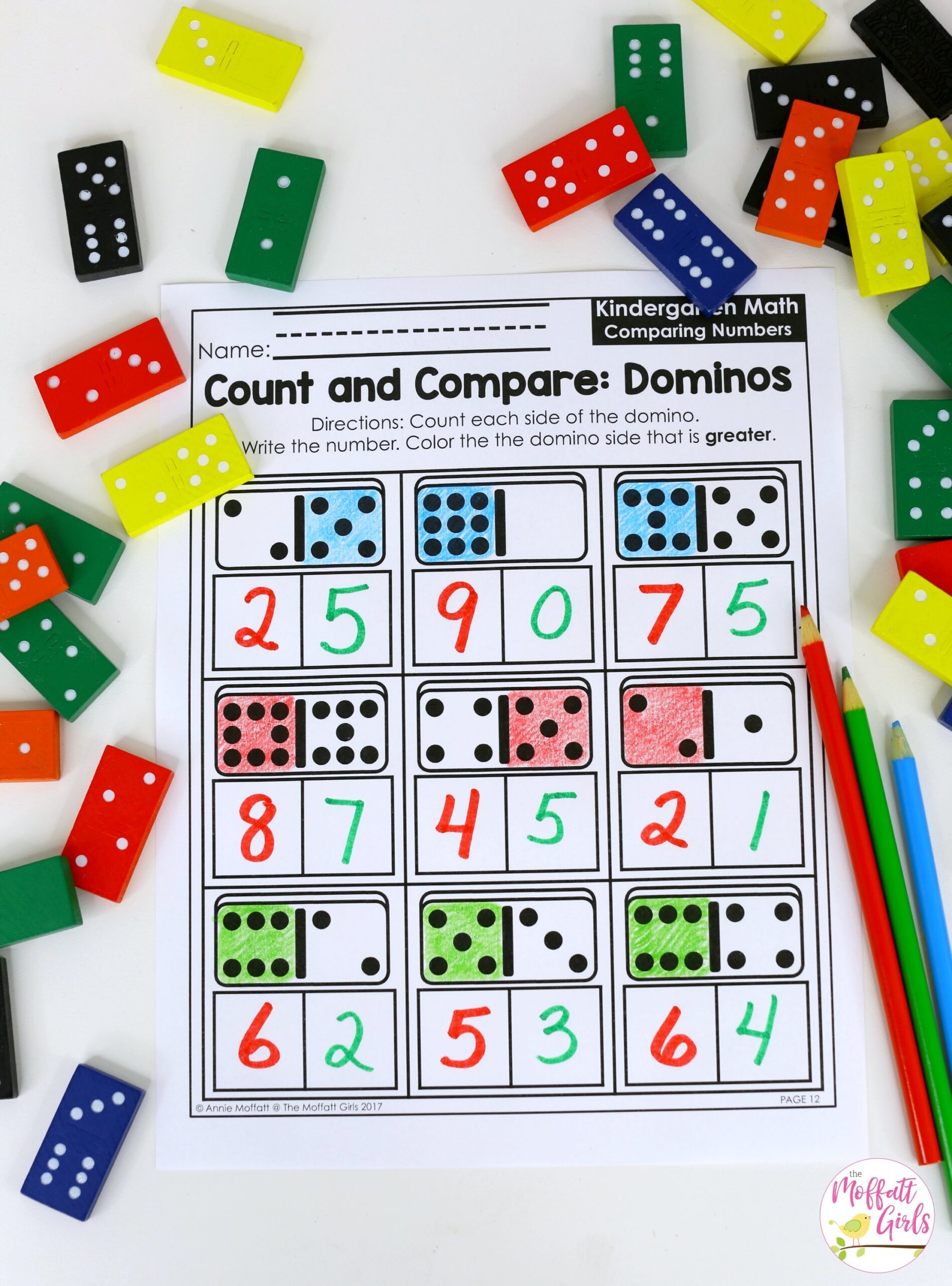 Count And Compare Dominos Count And Compare Dominos