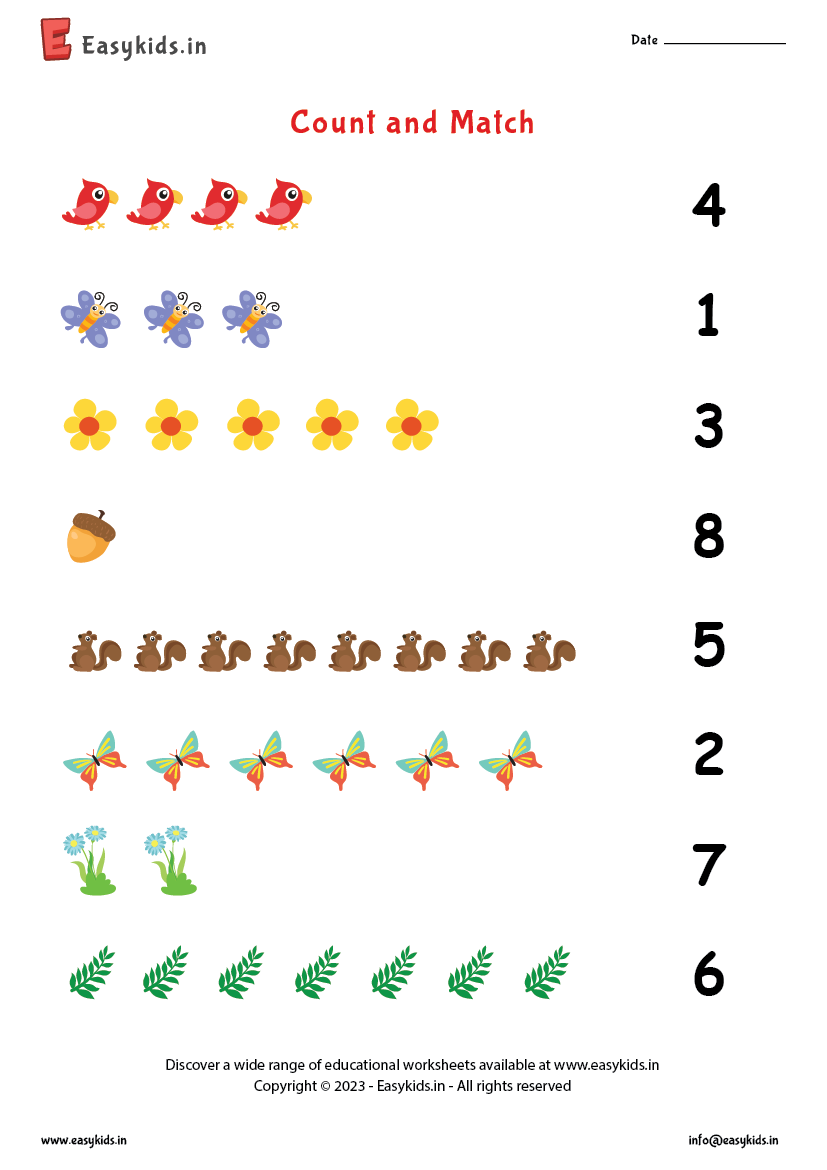 Count And Match The Number 1 To 10 EasyKids in