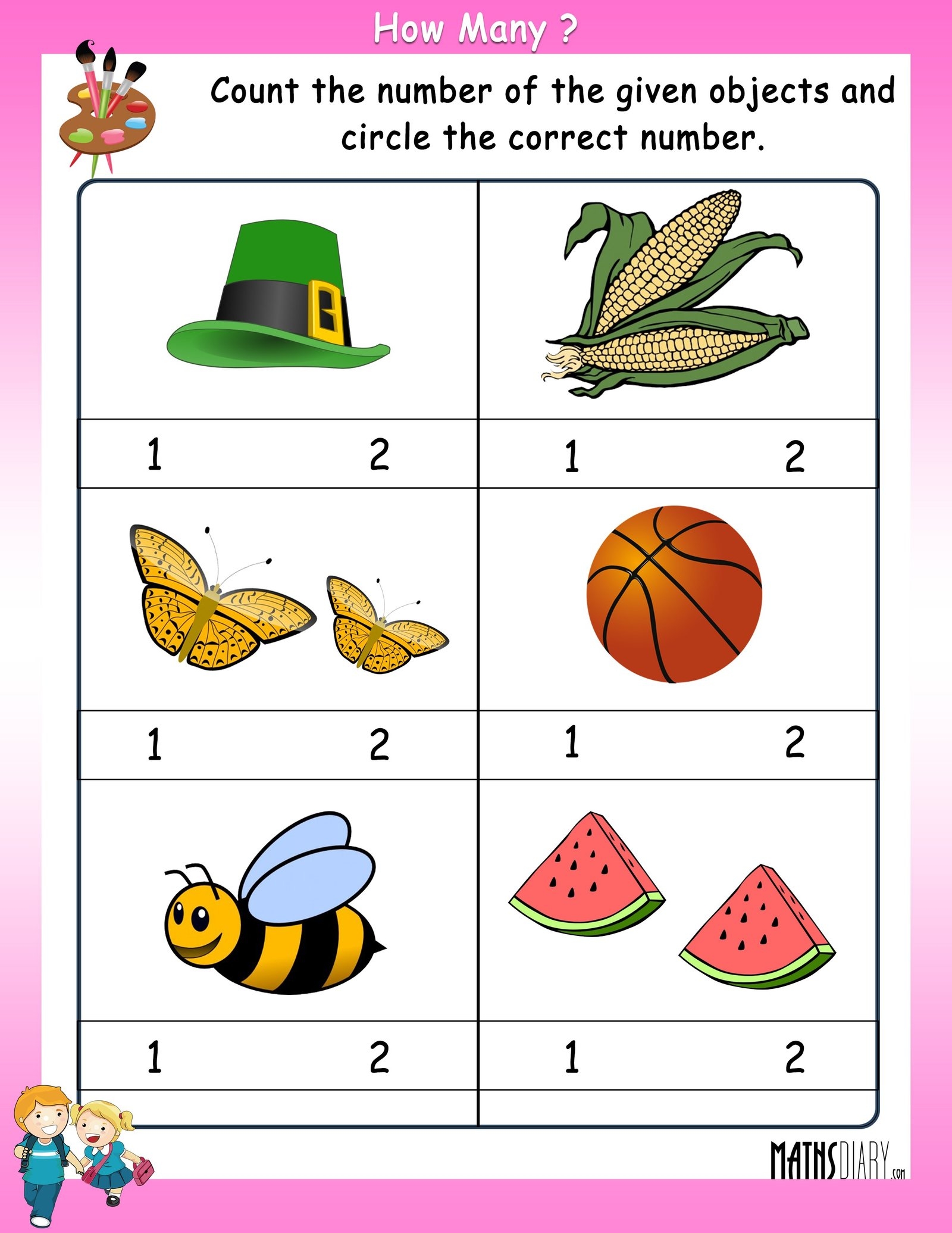 Count The Number Of Objects Worksheets Math Worksheets 
