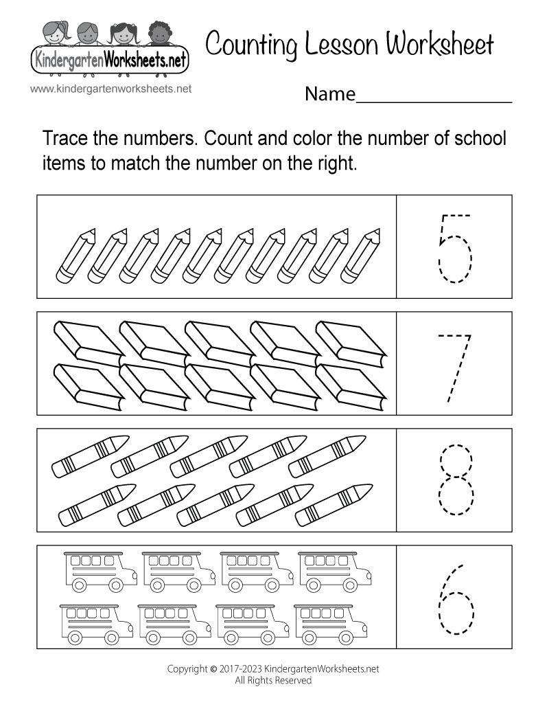 Free Counting Worksheets For Kindergarten Pdf