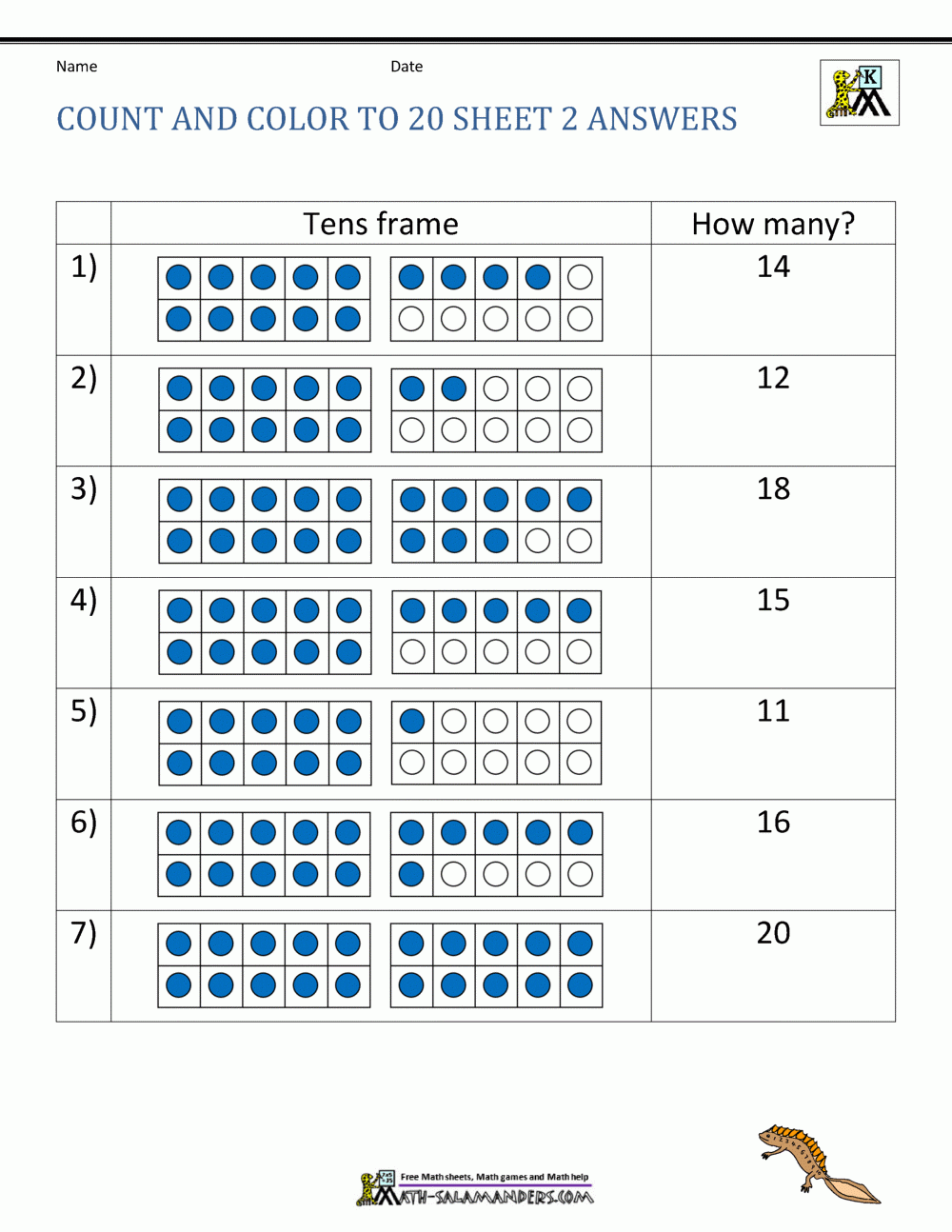 Counting To 20 Worksheets Worksheets Library