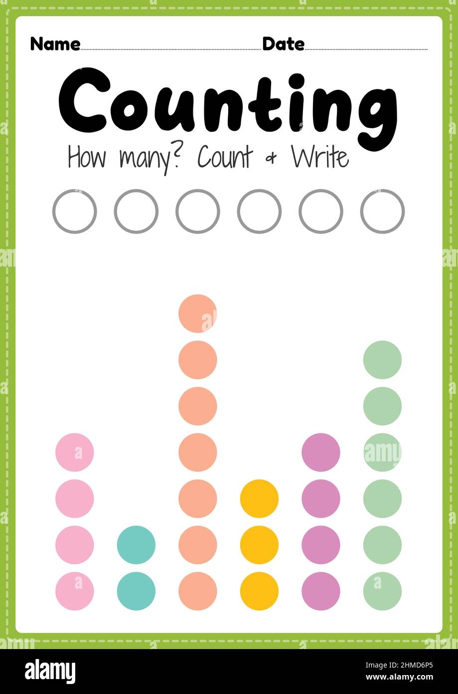 Counting Worksheet Math Printable Sheet For Preschool And Kindergarten Kids Activity To Learn Basic Mathematics Count And Write Skills Stock Photo Alamy Counting Worksheet Math Printable Sheet For Preschool And Kindergarten Kids Activity To Learn Basic Mathematics Count And Write Skills Stock Photo Alamy