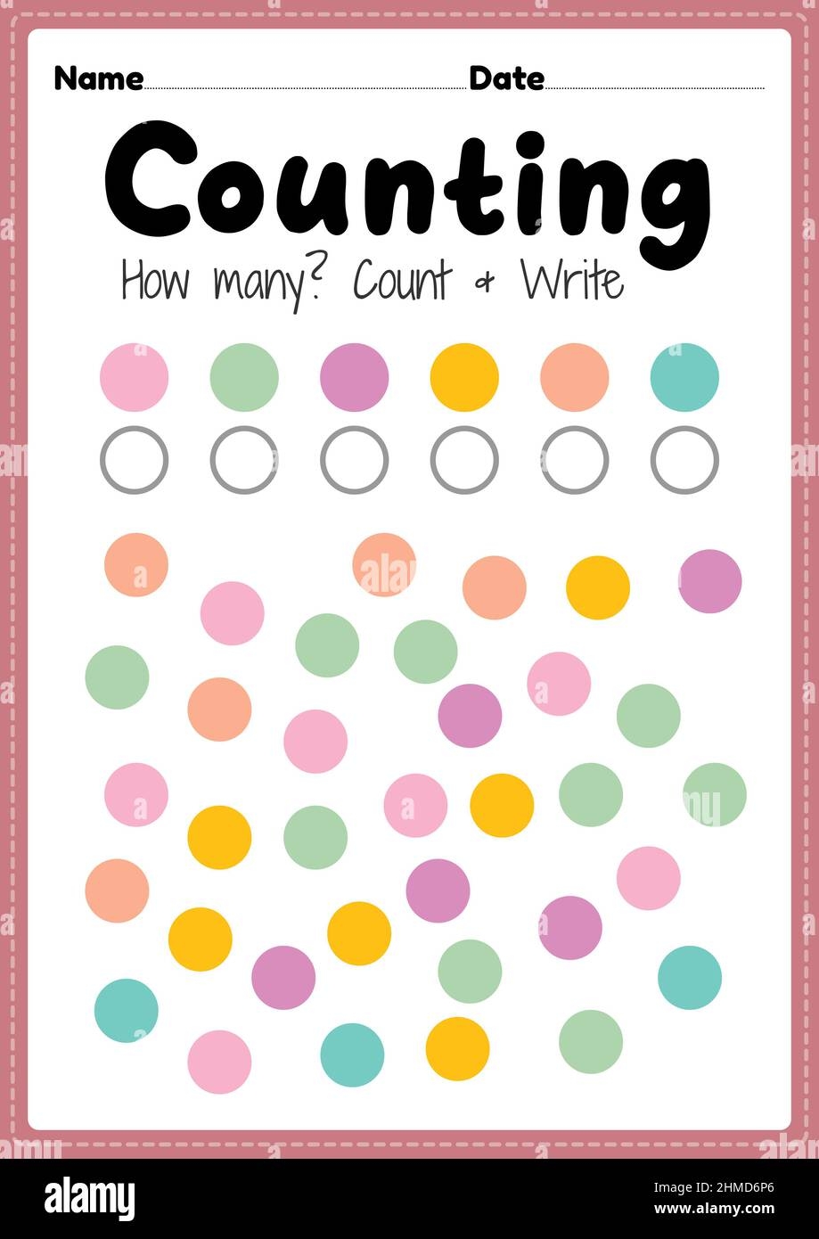 Counting Worksheet Math Printable Sheet For Preschool And 