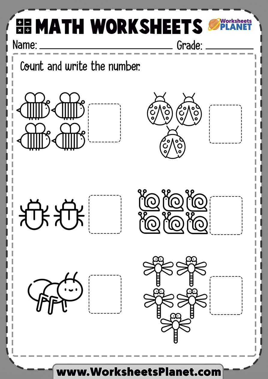 Counting Worksheets For Kindergarten Counting Math