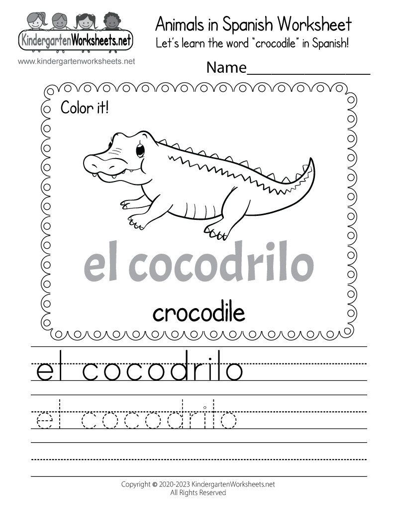 Crocodile In Spanish Worksheet Free Printable Digital U0026 PDF Crocodile In Spanish Worksheet Free Printable Digital U0026 PDF