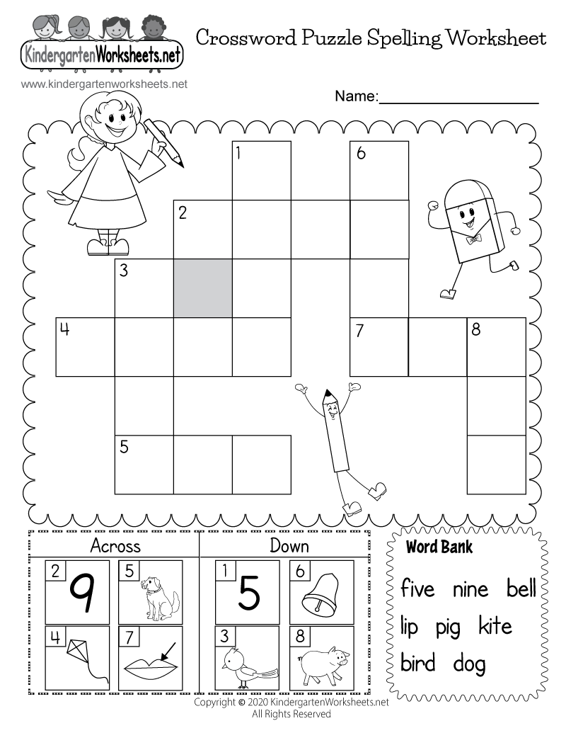 Word Puzzle Worksheets For Kindergarten