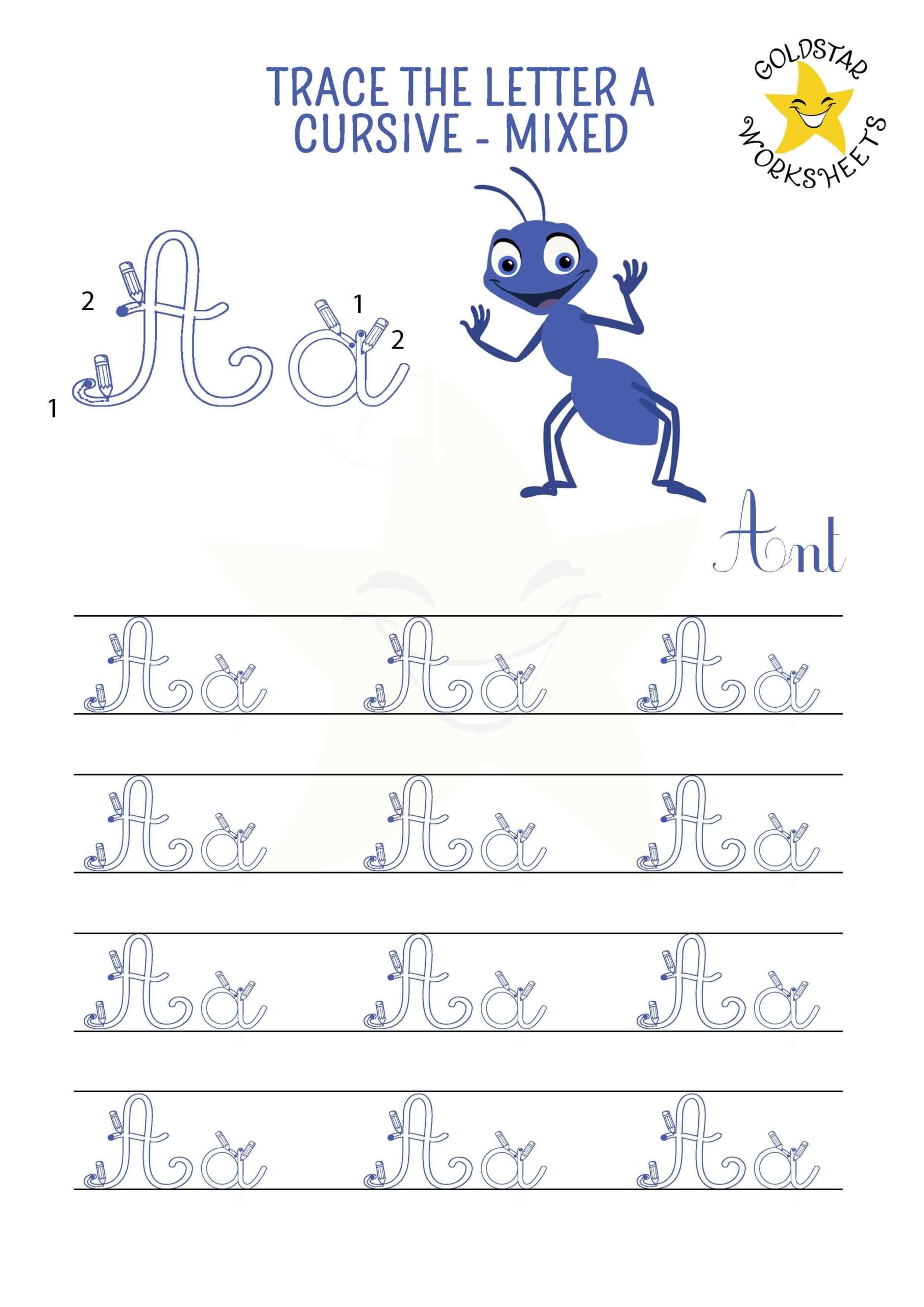 Cursive Tracing Worksheets For Kids Learn To Write A Z In Style Cursive Tracing Worksheets For Kids Learn To Write A Z In Style