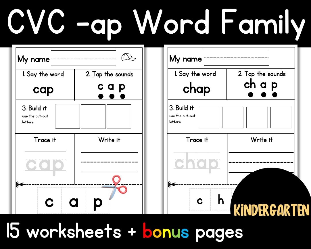 Kindergarten Word Family Worksheets -Am