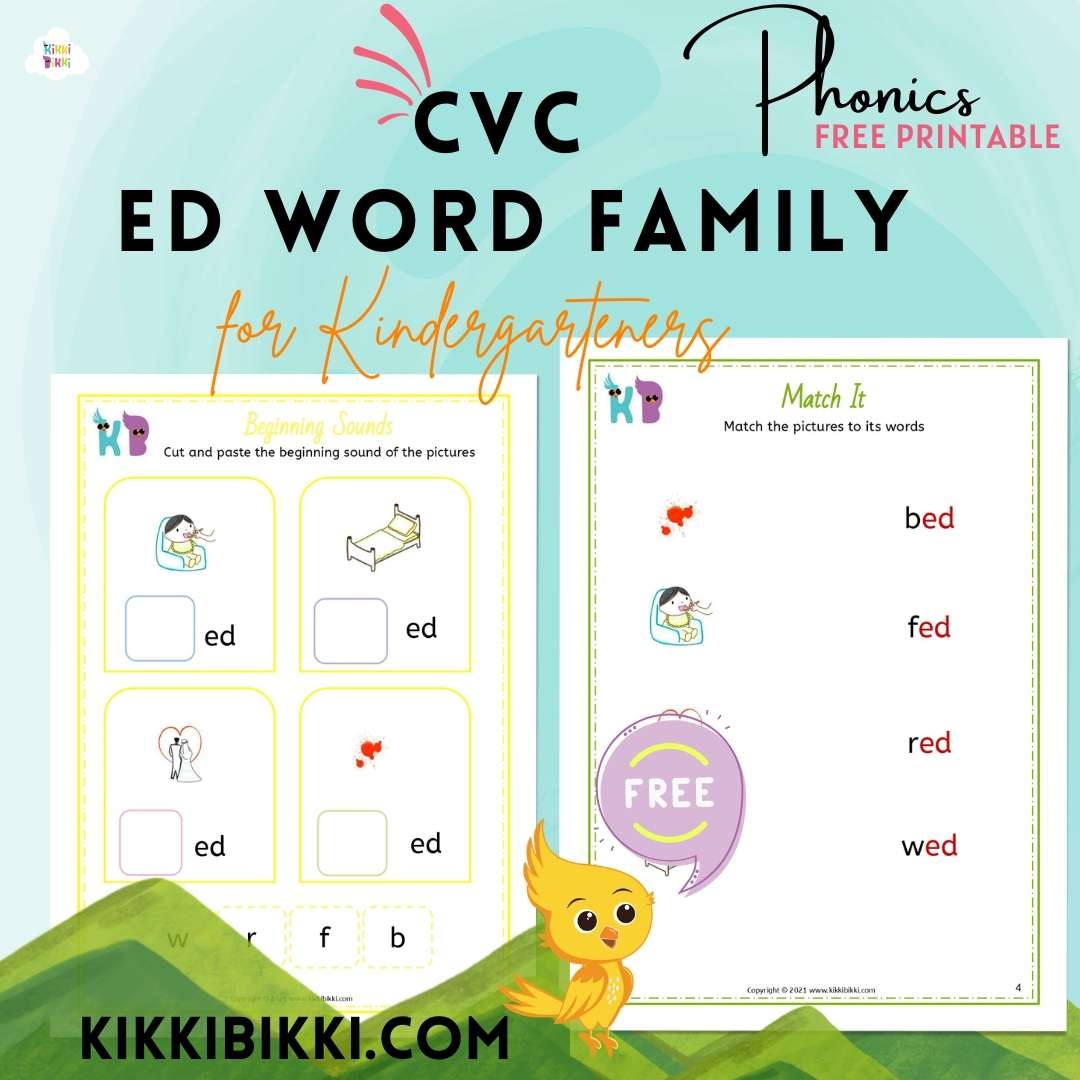 Ed Words Worksheet For Kindergarten